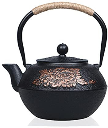 ABBNIA Juego de Tetera de Hierro Fundido, Tetera, Tetera, Herramientas de Kung fu, Tetera con colador de Acero Inoxidable, 800 ml, 1,2 LB
