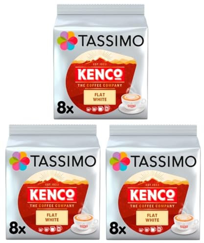 Tassimo Kenco Flat White Coffee Pods x8 (Pack of 3, Total 24 Pods)