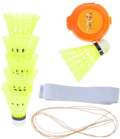 GAROZATION 1satz Badminton Trainer Set Für Einsteiger Und Profis Verstellbare Rückprallvorrichtung Mit Federbällen Tragbar Und Einfach Zu Lagern Für Indoor Und Outdoor Training Optimale