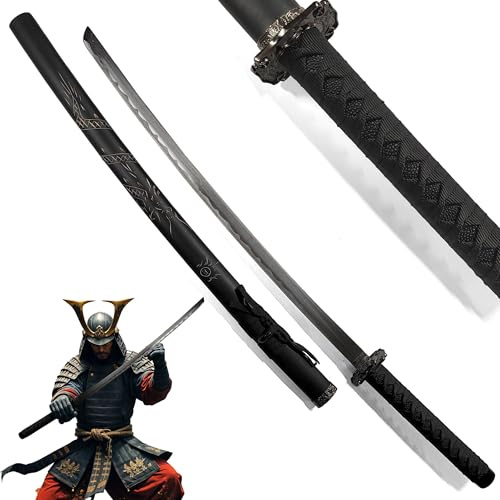 Katana Schwert echt Samurai Schwert aus Stahl mit Einer Scheide zur Dekoration für Shogun Shadows Sword Schwerter einen Sammler oder als Geschenk für Cosplay oder Anime