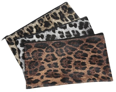 ZEPIQOR 3 Stück Geldtaschen Banktasche, geldtaschen, geldtasche, geldtaschen banktasche, banktasche, Leder Bankmappe Geldscheintasche mit Reißverschluss für Schule, Haushalt, Business