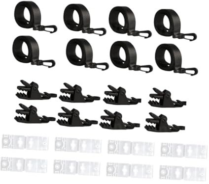 Fenteer Pool Solar Cover Roller Attachment Straps, Sturdy Universal Easy to Install Convenient Swimming Pool Clips Accessories, 8pcs Set