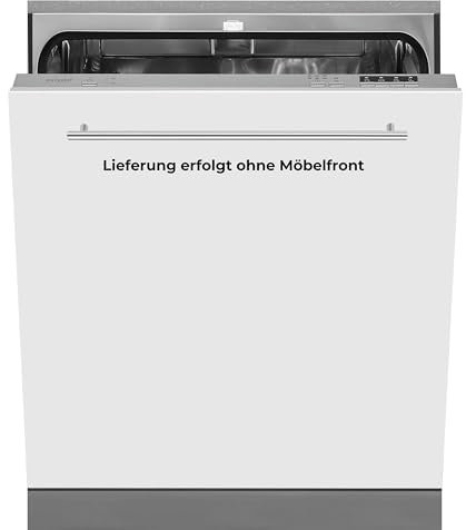 Exquisit START Einbaugeschirrspüler 60 cm, vollintegriert, 12 Maßgedecke, 11 Liter, Startzeitvorwahl, 4 Spülprogramme, ECO, EGSP56012-E-030E silber