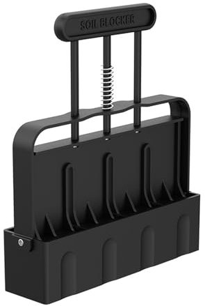 Sehuby Bloqueador de tierra, herramienta de bloqueo de suelo de mano para plántulas, herramienta de bloqueo de suelo con dibbers para jardín para hacer plántulas