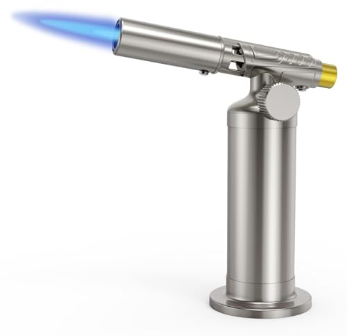 CoYLBod Butane Torch, Professional Metal Micro Torch, Waterproof and Windproof Blow Torch, Refillable & Adjustable Soldering Torch for Jewelry Making, Baking, Cooking (Butane Gas not Included)
