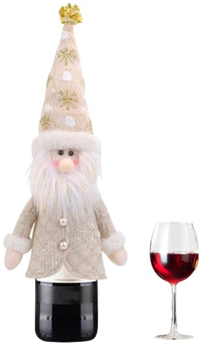 Misaakoeq Weinflaschen Topper Weihnachtsfiguren Design | Bierflasche Deckel Hülle - Niedliche Hülle Weihnachtstischdekoration Für Festtafel Party Zuhause