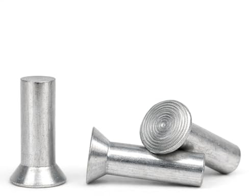 M4 (4mm x 12mm) (Pack of 100) Solid Aluminium Countersunk Head Rivets DIN661 for Metal and Mechanical Assembly - D06B