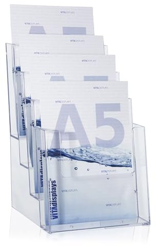 Taymar® DIN A5 Prospektständer mit 4 Etagen, Transparent