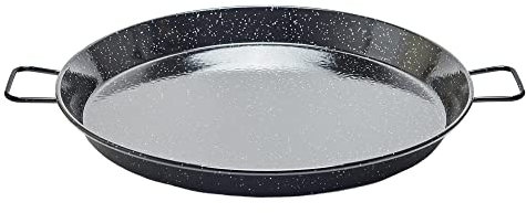 LA IDEAL Poêle à Paella en Acier émaillé, Noir, 50 cm