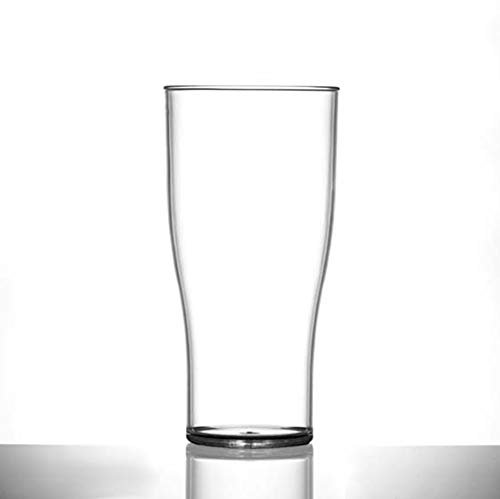 Virtually Unbreakable Heavy Duty Polycarbonate Tulip Plastic Pint Glass, Pack of 6