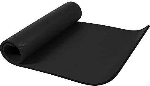 GORILLA SPORTS® Yogamatte - 190x60x1,5 cm oder 190x100x1,5 cm, mit Tragegurt, Phthalatfrei, Rutschfest, Farbwahl - Gymnastikmatte, Fitnessmatte, Sportmatte, Trainingsmatte, Übungsmatte Schwarz