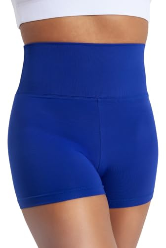 Capezio High Waisted Shorts, Royal, Medium