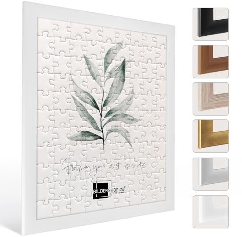 Bildershop-24 Cadre à puzzle/photo Valencia 50X70cm Blanc (mat) pour 500-1000 Pièces antireflet*