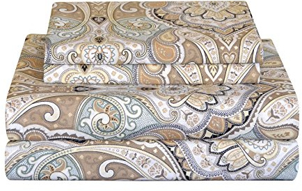 pointehaven 200 Thread Count Percale Sheet Set, Queen, Cedar