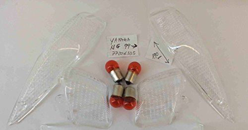 KIT 4 GEMME FRECCE TRASPARENTI COMPATIBILE CON YAMAHA BOOSTER NG DAL '99 IN POI - (CON 4 LAMPADINE (OMAGGIO)