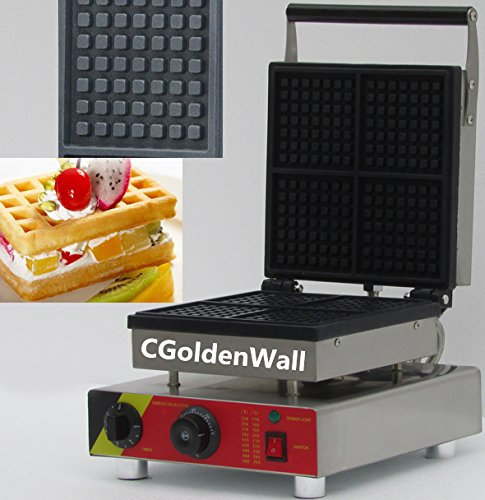 CGOLDENWALL NP-505 4pcs Commercial Waffle Maker Electric Waffle Machine No-stick Belgian Waffle Baker (Rectangle) 220V/110V CE Certification