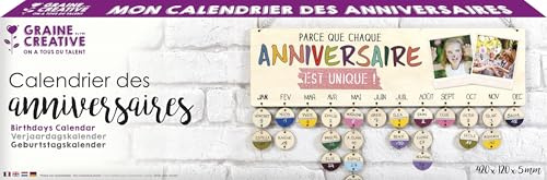 Graine Créative Calendrier des Anniversaires en Bois