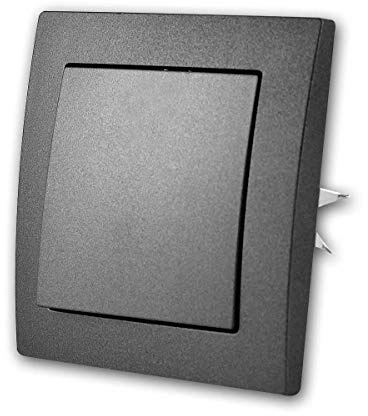 Conmutador FLAIR antracita 10A, con marco, conexión por abrazadera