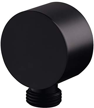 Keymark Wandversorgungswinkel, Messing, rund, Wandmontage, Duschschlauchanschluss, Tropfenform, Wasserauslass für Handbrause, Schwarz