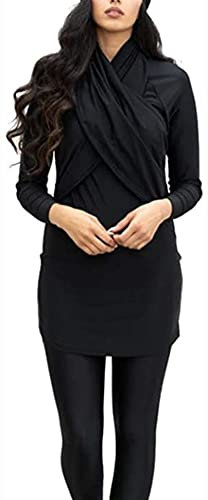 obaSeteck Damen Burkini Badeanzug Modest Badeanzug Muslimische Bademode mit voller Abdeckung Islamischer Hijab Damen Schwimmen Übergröße (Z1, 5XL)