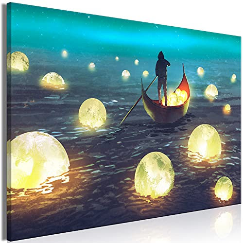murando - Quadro Acustico Luna 1 pezzo schiuma acustica Quadri Moderni Camera da Letto Matrimoniale - Stampa su Tela - Pannelli Fonoassorbenti Decorativi - Fonoassorbente Acustiche
