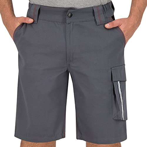 BWOLF Raptor Pantaloncini da Lavoro da Uomo 100% Cotone con Tasche Multifunzione, Grigio., S