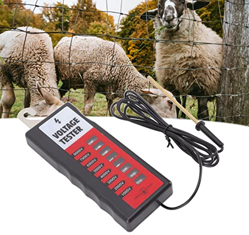 Electric Fence Tester, Portable 10KV LCD Screen Voltage Meter, High Accuracy Copper Plated Probe, for Farm