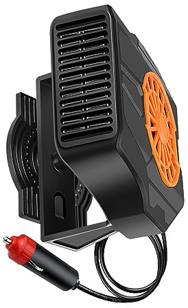 Baceyong 1 x chauffage de voiture 12 V 24 V 200 W, chauffage rapide, vent chaud et vent naturel, double interrupteur, dégivrage et désembuage, convient à la plupart des véhicules, SUV, RV,