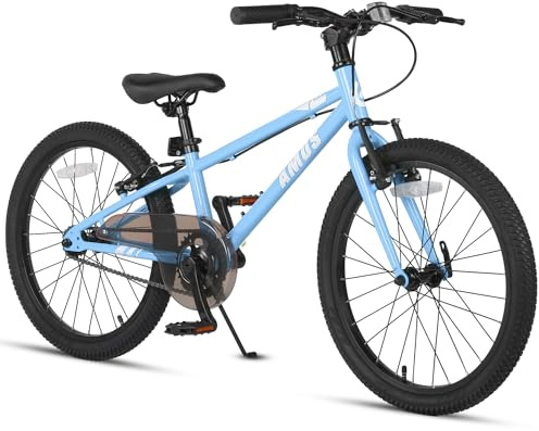 Glerc AMOS 16/20 Zoll Kinderfahrrad für 4-9 jährige Jungen, Mädchen und Teenager, mit Doppelhandbremsen & Kickständer, 6-Gang-Antrieb (20-Zoll-Modelle), Verstellbarer Sitz, Farbe: Schwarz, Blau, Rot