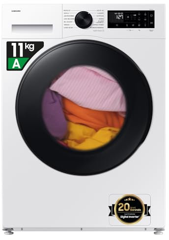 Samsung Lavasciuga Crystal WiFi WD11DG5B15BEET, 11+6 kg, Ecobubble, Vapore Igienizzante, AI Energy Mode, Carica Frontale, 60L x 85H x 60P cm