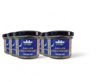 EntoSus – Brotaufstrich, Streichwurst, Streichcreme, nachhaltig, lokal gezüchtete Grillen aus Deutschland als Fleischalternative essbare Insekten (6x 90g, Pfälzer Art)