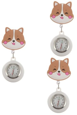 WRITWAA 3stücke Einstellbare Cartoon-taschenuhr Für Mit Sicherem Haken Leicht Und Praktisch Für Alltag Für Pflegekräfte Ärzte Für Liebhaber