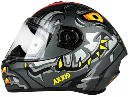 Casco Integral AXXIS FF112D DRAKEN S DINOTOON B5 Gris, Rojo Mate T-XS