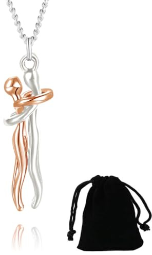 KENAV Anhänger Umarmung Halskette, Pärchen Halskette, Paar Halskette, Unisex Liebesstil Halskette mit Anhänger für Männer Frauen