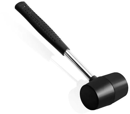 TECHZOCO Mazo de goma Martillo de hule, Martillo de goma, Mazo de goma, Herramienta de caucho, Mazo de caucho, Martillos de hule, Golpe suave, Mazo con cabeza de goma, 430 Gramos