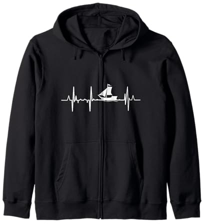 Herzschlag Segeln Segler Herzlinie Kapuzenjacke