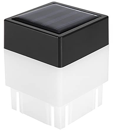 Aramox Fence LED LED a a Energia Solare, Luce Bianca Calda Quadrata per Lampada per il Percorso del Giardino, Aree di Piscina o Cortile, Utilizzo Versatile, Installazione Facile, Ecologico, a