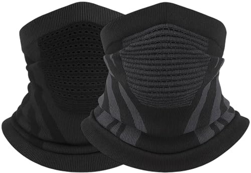 2 Stück Schlauchschal, Halbe Sturmhaube für Motorrad, Fahrrad Maske Winter,Winter Radfahren, Motorrad Gesichtsmaske, Laufen, Wandern, Atmungsaktive Sturmmaske für Laufen, Fahrt, Ski - Herren Damen