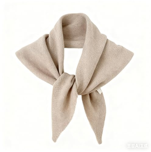 LAOYEFACAI Écharpe pour femme d'hiver Écharpe en laine douce triangulaire unie Foulard Tricots chauds et écharpes Cadeaux pour femmes Grande légère (Khaki)
