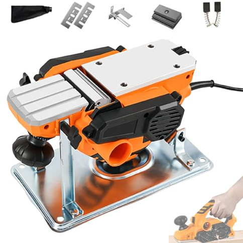 Electric Wood Planer with Flip Support, High-Speed 16500RPM for Furniture Repair and DIY Woodworking
