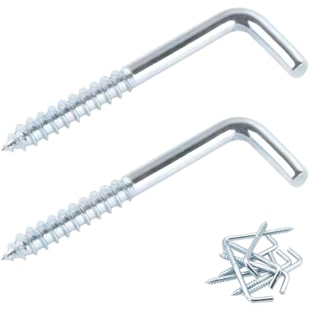 Ctyjia 10 Piezas Ganchos de Tornillo, M4.7 x 70 mm L Tornillos de Gancho, Ganchos Giratorios, Ganchos Autorroscantes, para Colgar Objetos