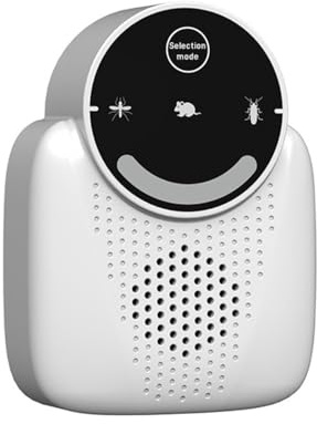 Ultrasonic Pest Repeller, 3-Mode Selection for Mice, Mosquitoes and Cockroaches, Dual-Colour Flashing Light, Plug and Play, 6.7x9.5cm (A-White)