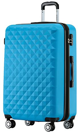 BEIBYE Zwillingsrollen 2066 Hartschale Trolley Koffer Reisekoffer Gepäck M-L-XL-Set (Türkis, L)
