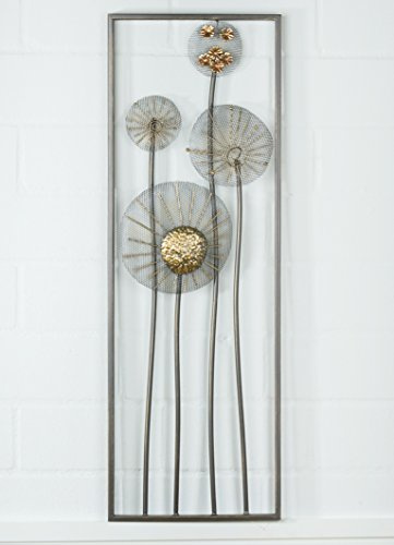 GILDE Wandrelief Blume antik (30x90cm)