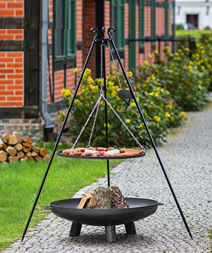 Set - Schwenkgrill 1,80m mit Kurbel incl. Ø60cm Grillrost und Ø70cm Feuerschale 302