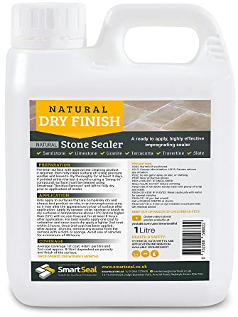 Smartseal Natural Stone Sealer - Dry Finish – Impregnating, Durable Sealer for Sandstone, Limestone, Granite, Travertine and Slate (1 Litre)