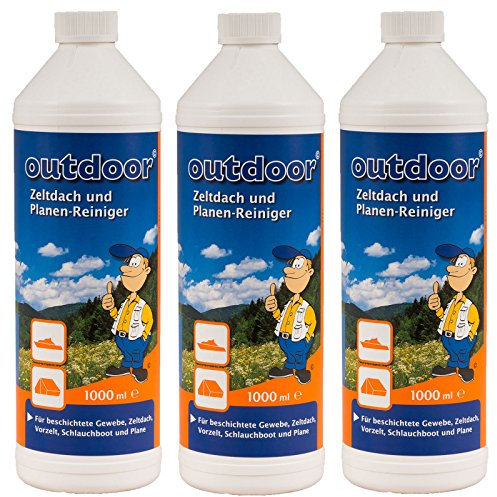 3 x 1 Liter Outdoor Zeltdach- & Planen Reiniger PVC Bootreiniger Textil Gewebe Reiniger
