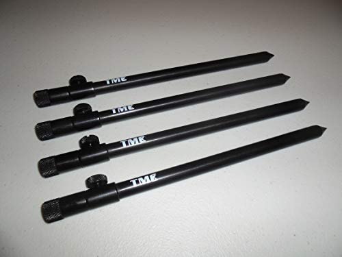 TMC 4 x Aluminium Banksticks 20-35cm Rutenauflagen Buzz Bar Alarm Angeln