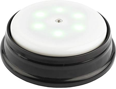 Ideen mit Herz Plateau tournant | Socle lumineux | Pied rotatif | Fonctionne avec piles | avec éclairage LED | avec fonction minuterie | Assiette de présentation (socle : noir | Lumière : changement