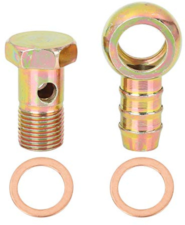 X AUTOHAUX 16mm Banjo Tuyau Barbelé Boulon Raccord pour Voiture Moto Métal